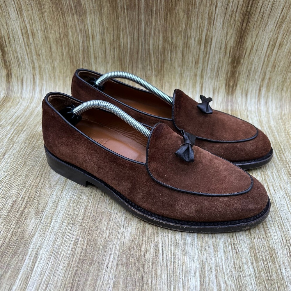 Velasca Ciappacan Loafers Women's Size EU‎ 39 Brown Suede Bow Italian Belgian